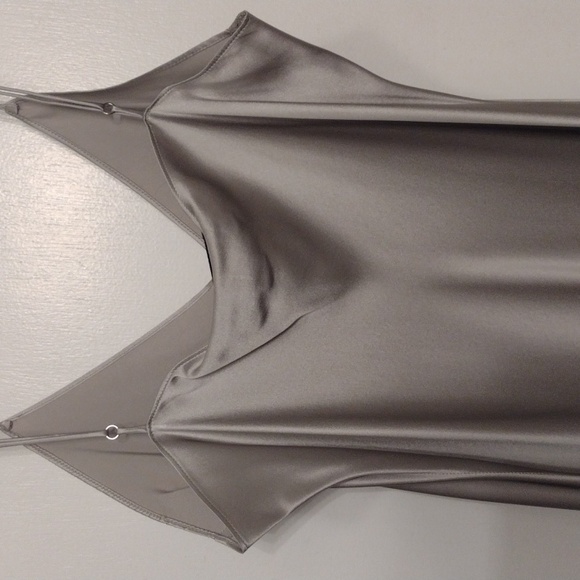 NEW NWOT Nili Lotan 100% Silk Short Cami Dress Pale Silver Silk Size Medium - Picture 11 of 16